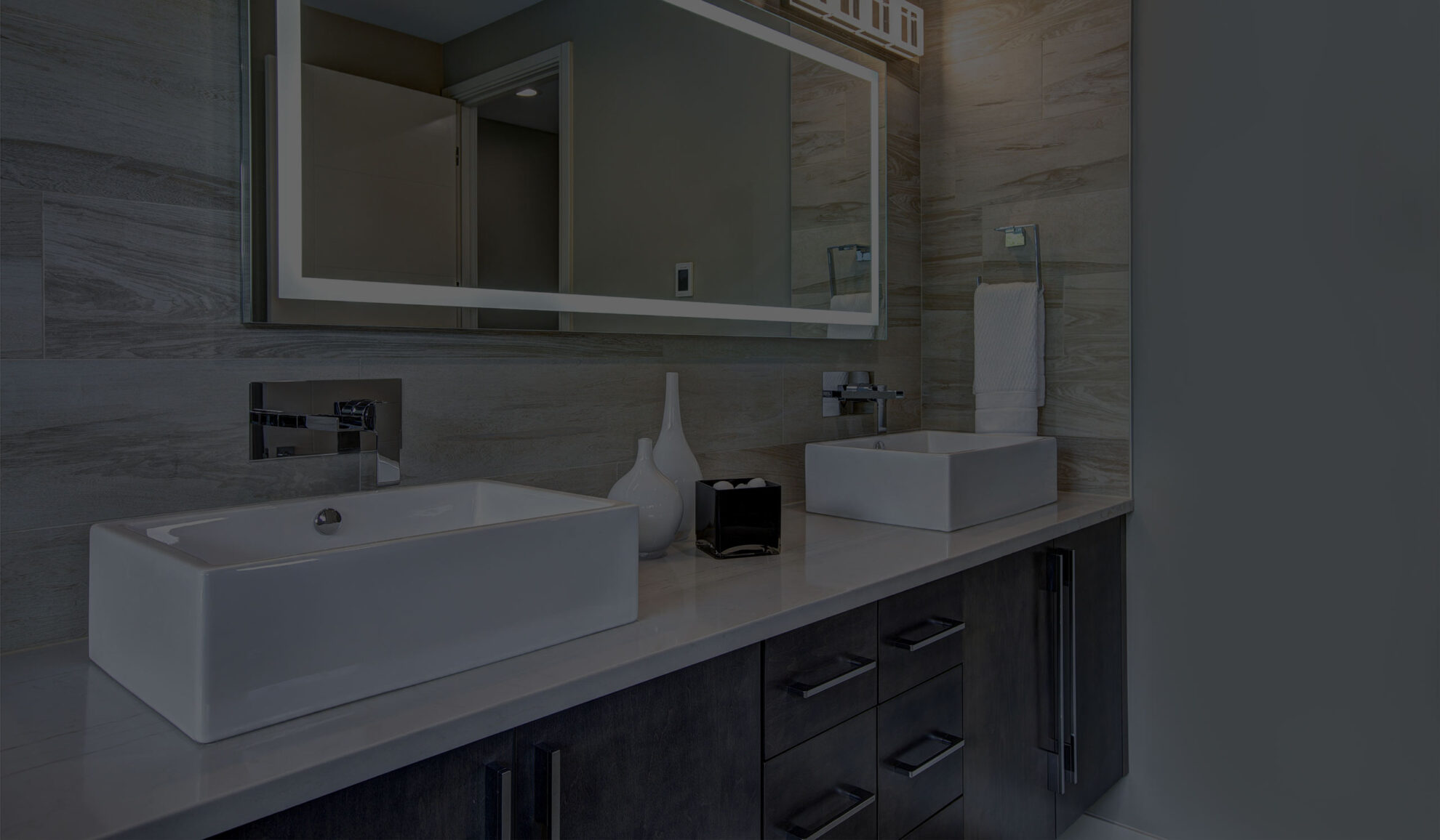 modern master bathroom remodeled with tile wall and light fixtures everett wa